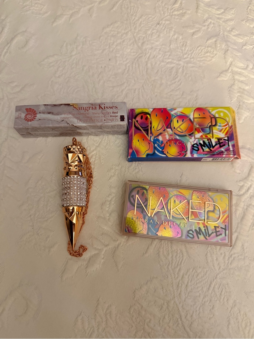 Urban Decay Naked Smiley Eyeshadow Palette and LA Prestige Lipstick